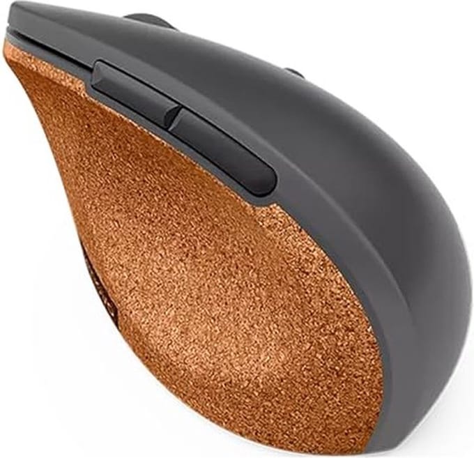 Lenovo Go Wireless Vertical Ergonomische muis Draadloos Optisch Grijs, Hout 6 Toetsen 2400 dpi Ergonomisch