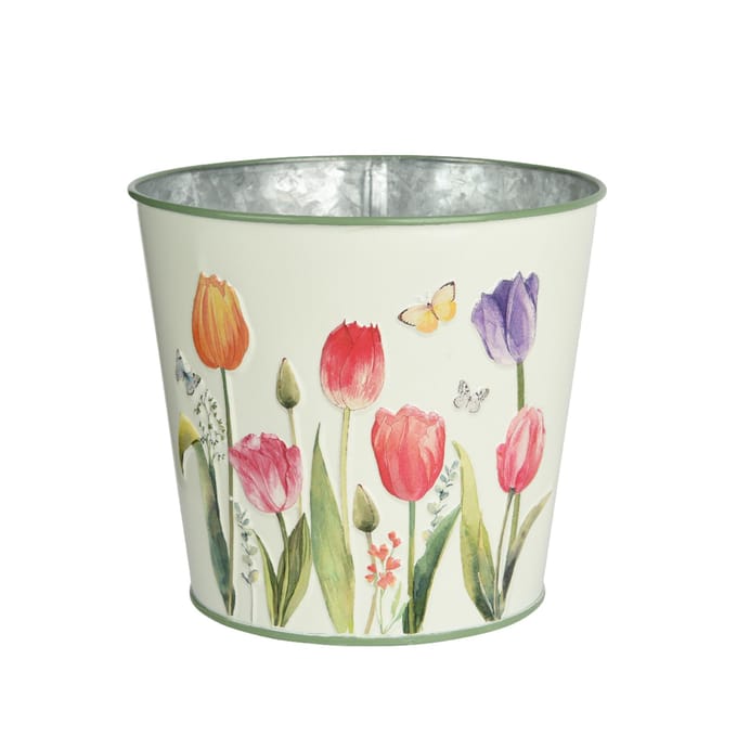 OttoSimon bloempot zink buiten 15 cm diameter tuin decoratie.