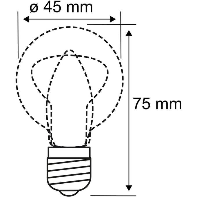 Filament 230 V LED-kogellamp E27 470lm 5W 2700K Mat