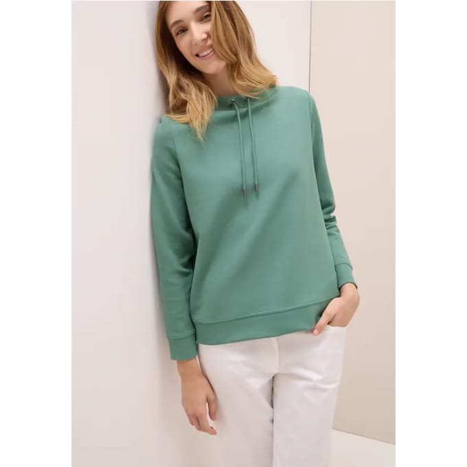 Shirt met structuur en trechtervormige hals