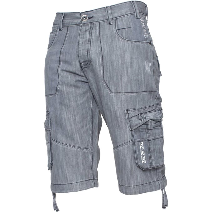 Enzo Heren Cargo Combat Denim Short