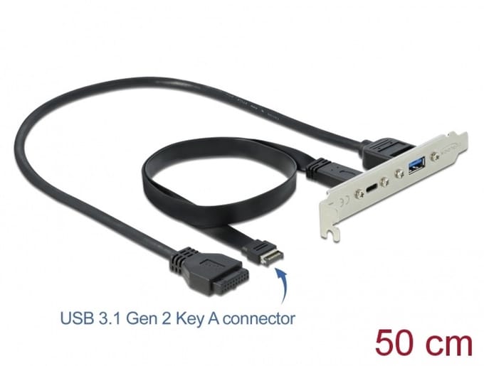 Delock USB 3.1 Slot Bracket with 1 x USB Type-C™ and 1 x USB Type-A Port