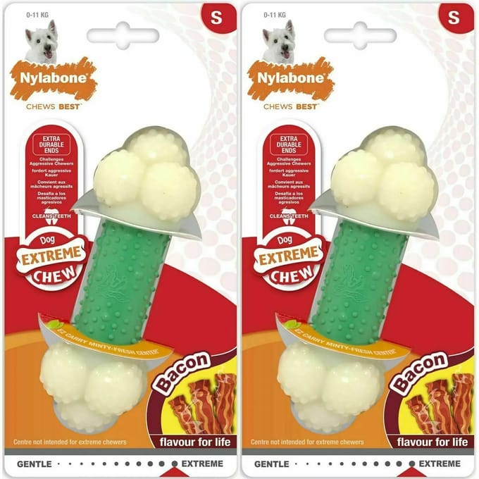 Hondenspeelgoed Nylabone Extreme Chew - Double Action Chew Bacon M