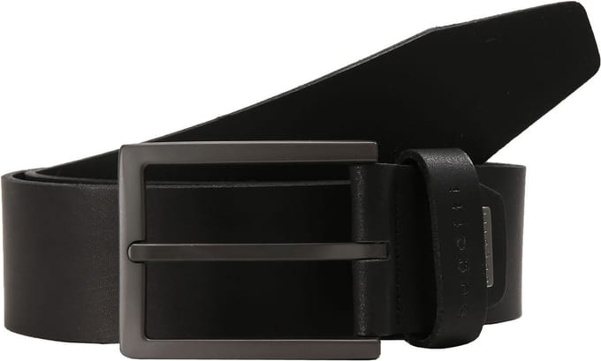 bugatti Leren Riem Men´s Leather Belt 3.5 W80 Black Zwart