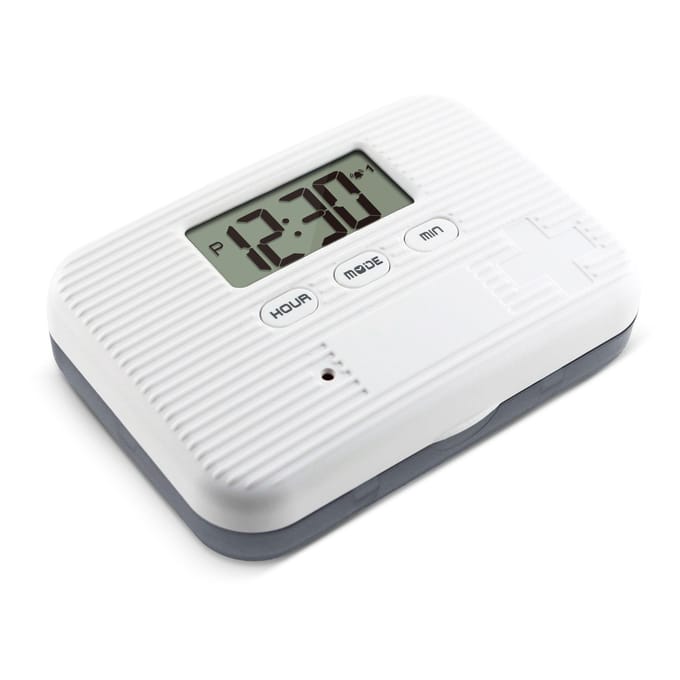 Draagbare mini-pillendoos Getimede herinneringen 6 compartimenten Pil-organizer Elektronische herinneringspillendoos blauw