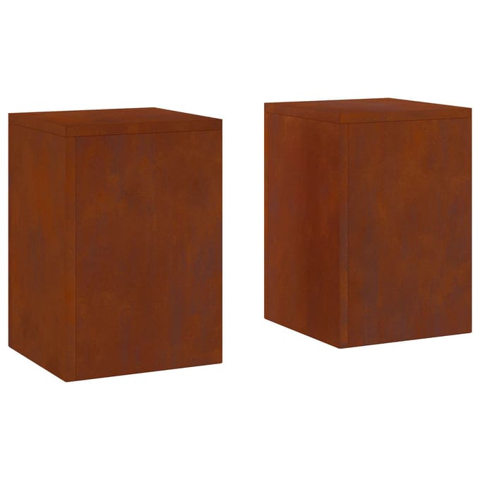 vidaXL Plantenstandaard 2 st Roestkleurig 24 x 24 x 35 cm
