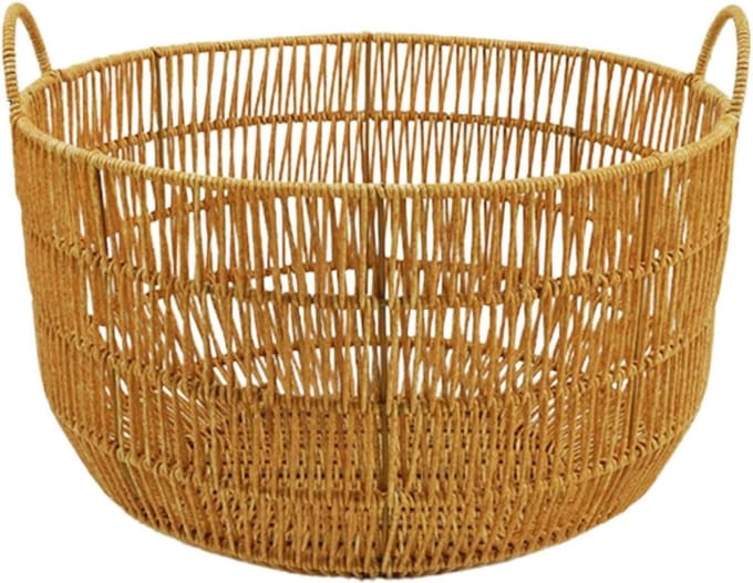 Opbergmand - Rotan mand - Speelgoed opbergen - Dubbele handgrepen - 40x24 cm - Bruin