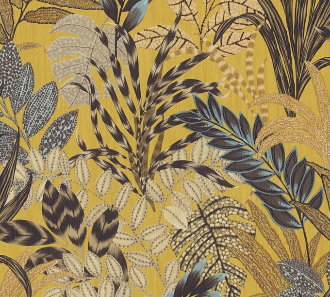BLADEREN BEHANG | Botanisch - bruin geel groen - A.S. Création Metropolitan Stories 2