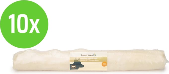 Beeztees Rawhide Staaf Wit 37,5 cm - hondensnack - 10 verpakkingen