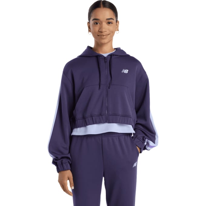 New Balance Interlock Full Zip Trainingspakken Dames - Paars - Maat M - Leer