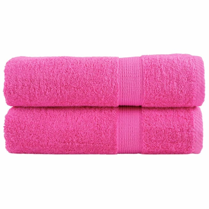vidaXL - Handdoeken - SOLUND - 2 - st - 600 - g/m² - 50x100 - cm - roze
