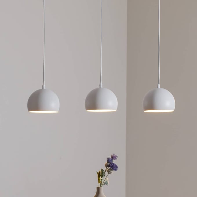 Luminex Sool 1212 Hanglamp Wit - Decoradediep glas, 3 lichtpunten