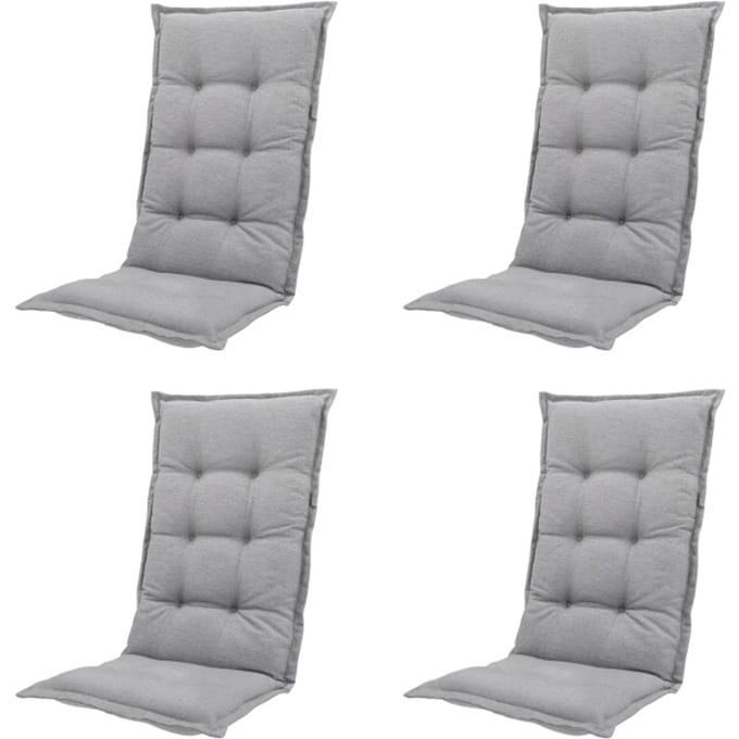 Madison - Tuinstoelkussen Hoge Rug Napels grey - Ca. 123x50 cm - Set van 4