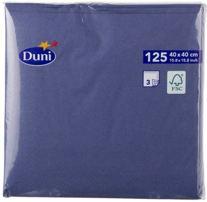 Duni - Dunisoft Servetten Blauw 40X40 - 125 stuks