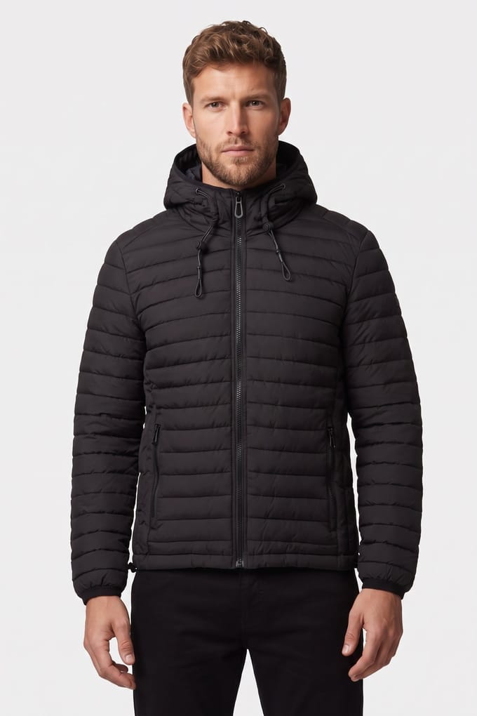 No Excess Jacket Hooded Short Fit Padded Black Maat: S | Winterjassen Outlet | Heren | Zwart