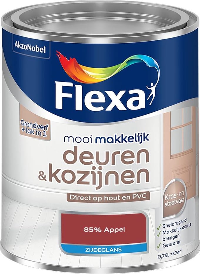 Flexa - Mooi Makkelijk Deuren & Kozijnen Zijdeglans - 85% Appel - Mengverf - 750 Ml