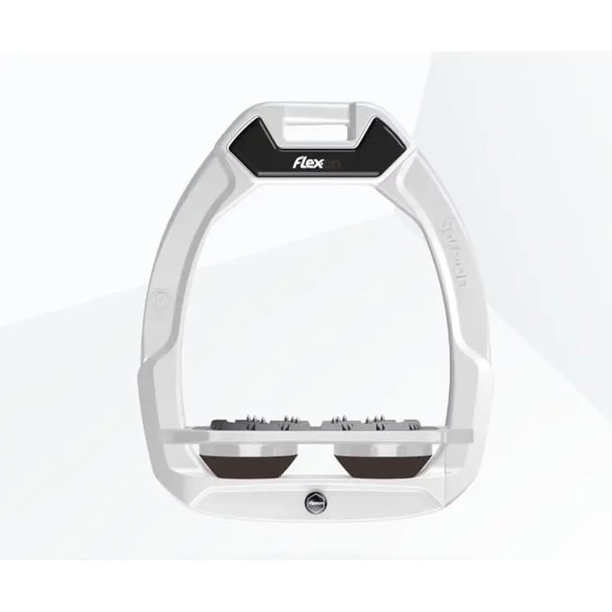 Veiligheidspaardrijstijgers Plat Ultra Grip Wit/Grijs/Bruin Flex-On Safe-On