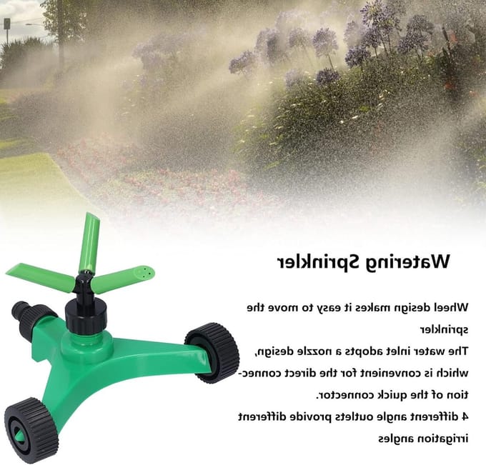 360 Graden Automatische Tuinsproeier met 3 Armen voor Efficiënte Besproeiing van Gazon en Tuin