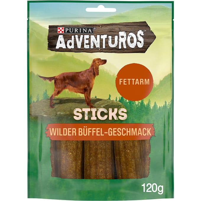 120g AdVENTuROS Sticks Wilde Buffel Hondensnacks