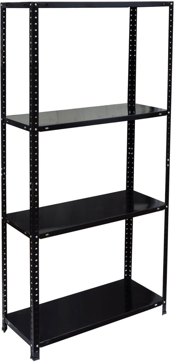 Opslagrek - zwart - 75x145x30 cm - 2 stuks