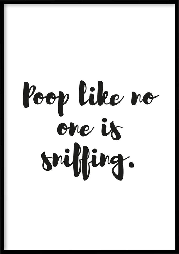 Poster Sniffing - 30x40 cm - WC poster - Exclusief fotolijst - WALLLL