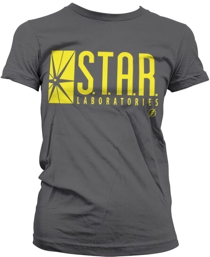 The Flash Star Laboratories Girly T-shirt voor dames, donkergrijs