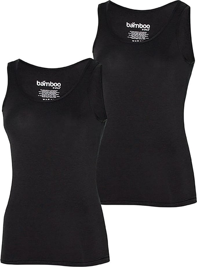 Apollo dames hemden Bamboo - MAAT L - 2-pack - zwart