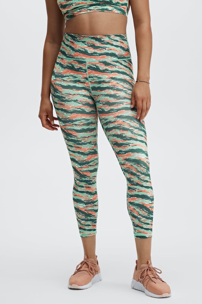 Fabletics Define High-waisted 7/8 Legging Tiger Camo Taglia: M Short | Leggings Outlet | Donna