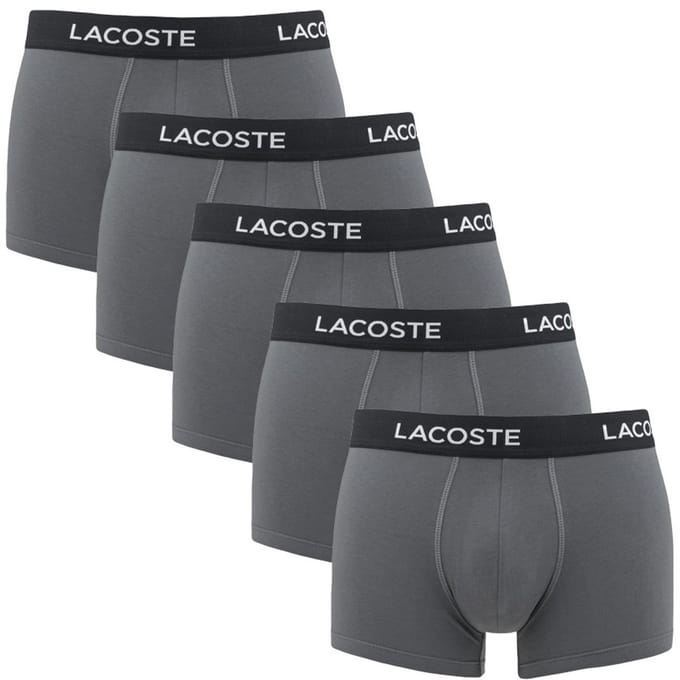 Lacoste heren 5P boxers grijs