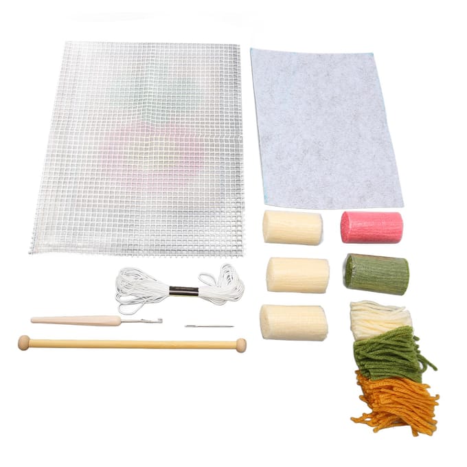 Latch Hook Kit DIY Onderzetter Zachte Aanraking Lichtgewicht Draagbaar Haken Latch Hook Kit white