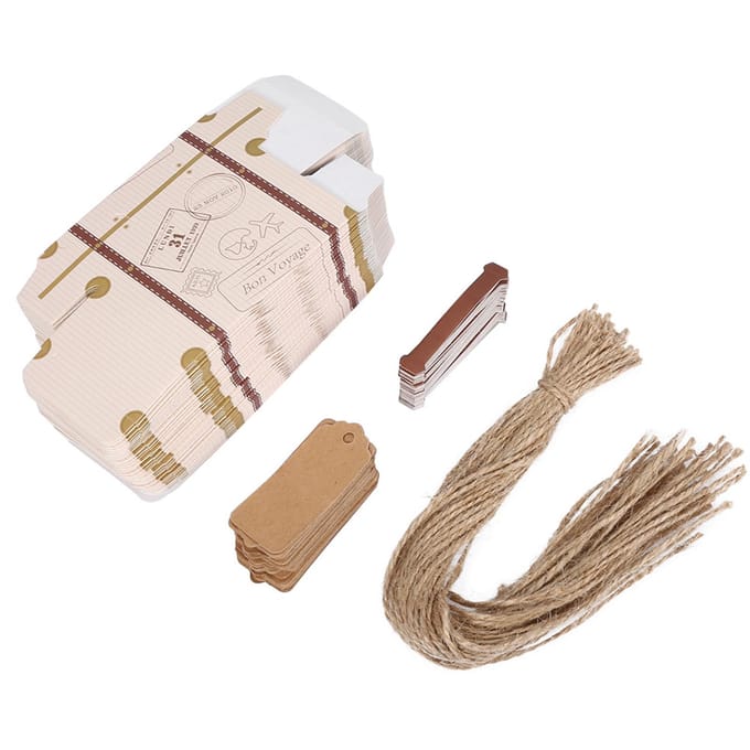 50 stuks/ Set Nieuwe Mini Koffer Elegante Draagbare Kartonnen Snoep Geschenkdoos Bruiloft Feest Verjaardag white