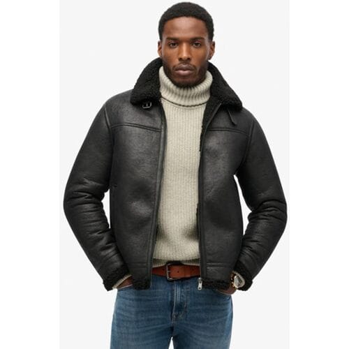 Superdry - Aviator jas van imitatiescheerwol - Heren - Buitenjassen