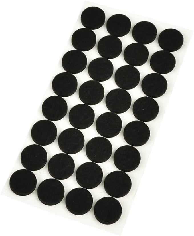 GEKO Zelfklevende viltschijven - Geluiddempend - 17 mm - 32 stuks - Zwart