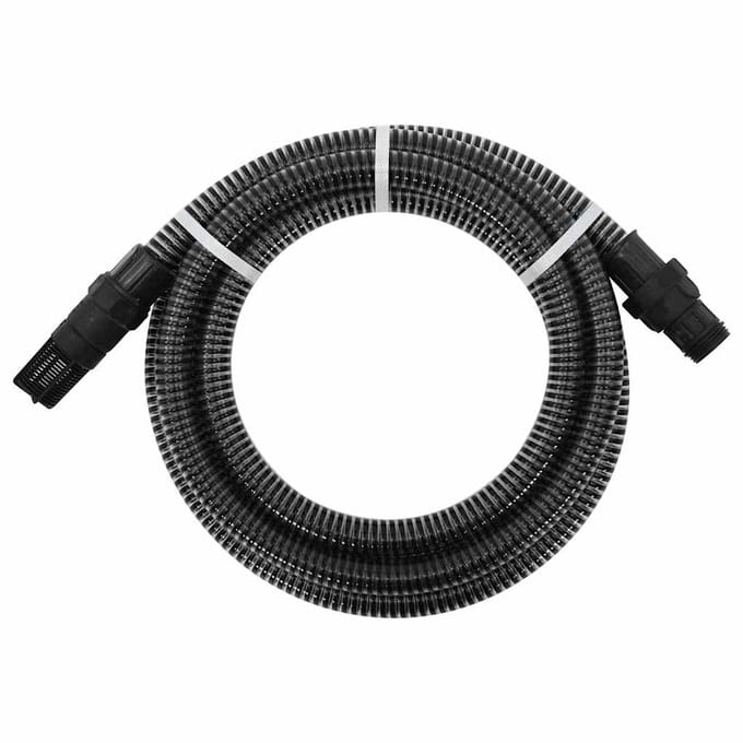 vidaXL - Zuigslang - met - PVC - koppelingen - 1,1'' - 7 - m - PVC - zwart