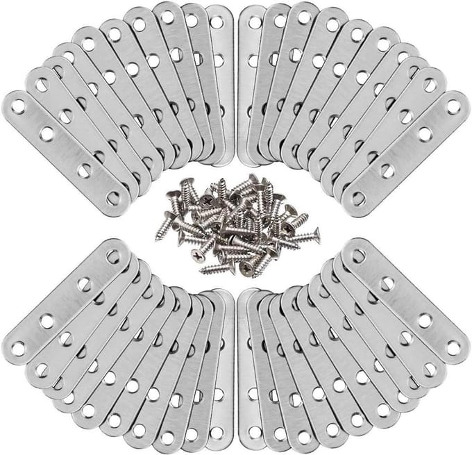 Dailygoody - Platte Hoekbeugelplaten - Roestvrijstalen Beugels