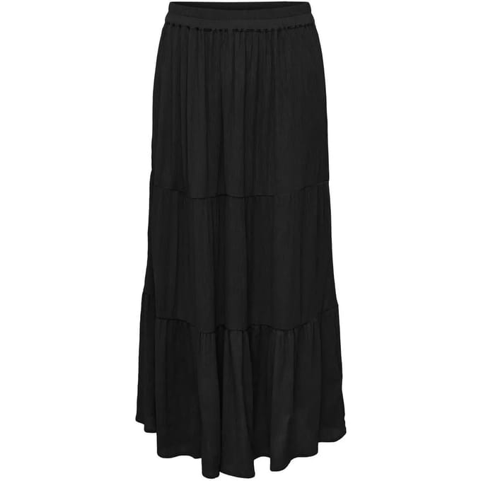 Uitlopende maxi-rok van zuivere viscose model 'MIKKA'