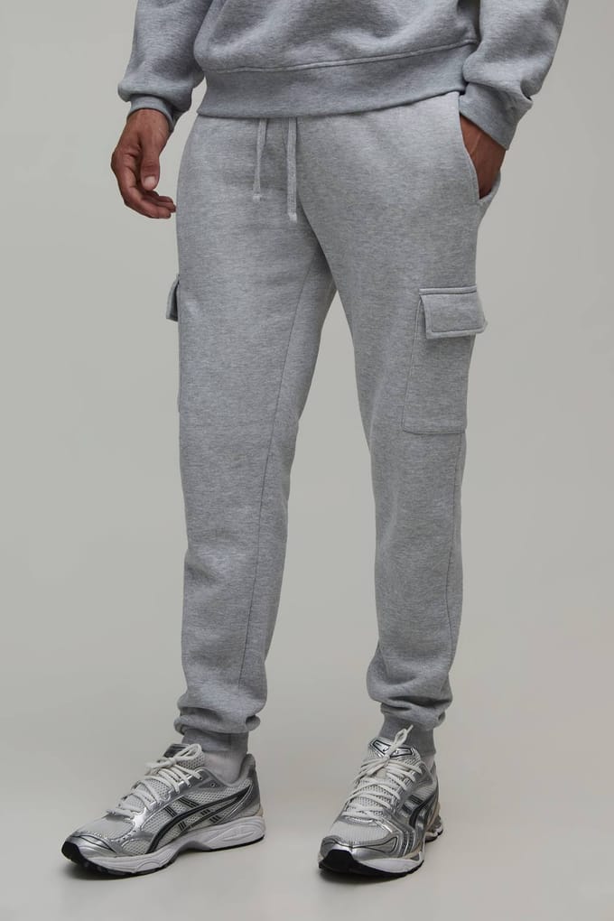 Essentiële Skinny Cargo Jogger | Grey Marl | Size 2XL