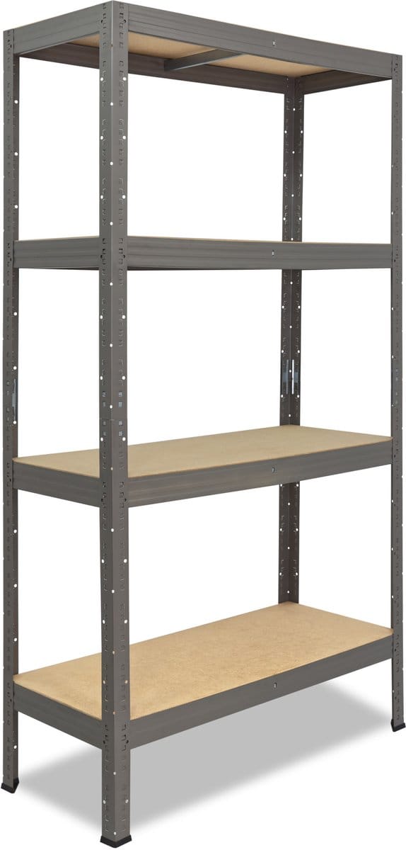 Shelfplaza PRO metalen stellingkast - 155x75x30 cm - grijs - 4 planken
