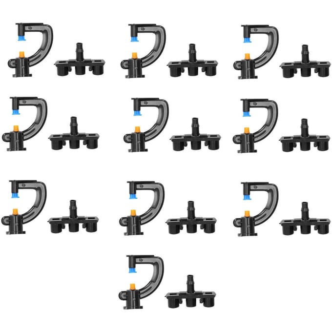 10 Sets Roterende G-Type Refractie Micro Sproeikop Besproeiingssprinkler Irrigatieapparatuur voor black