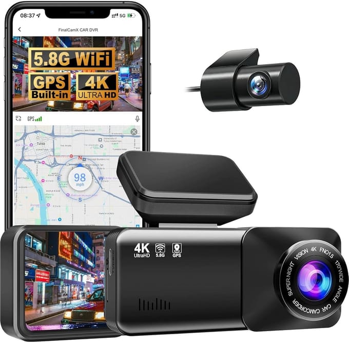 Dashcam Pro - Auto Camera - Veilige Rit - Dual Camera 4K - 64GB Inbegrepen - Zwart