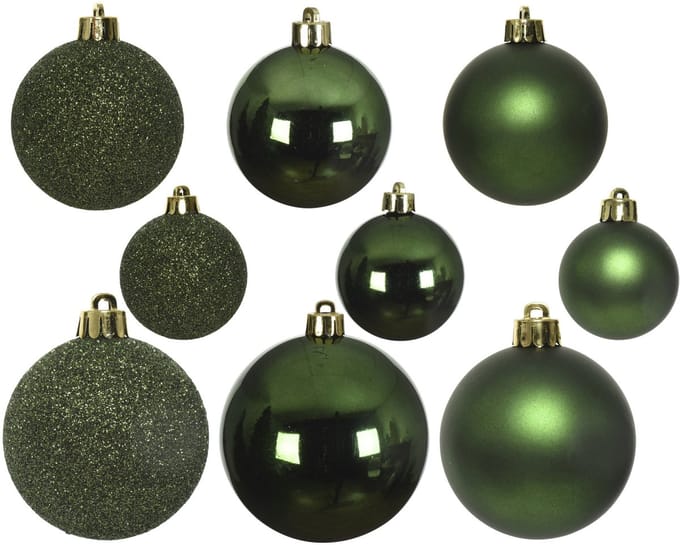 Decoris kerstballenset - 30 stuks - 4/5/6cm - kunststof
