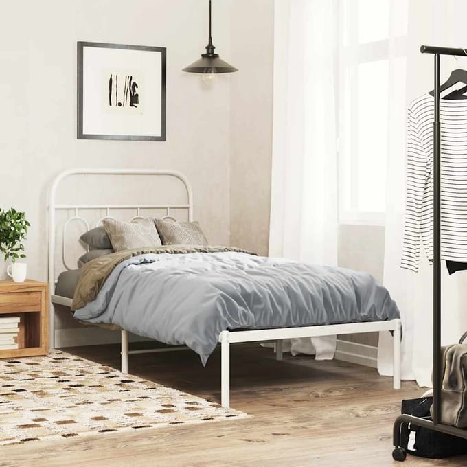 vidaXL - Vervangend - hoofdbord - 80 - cm - metaal - wit