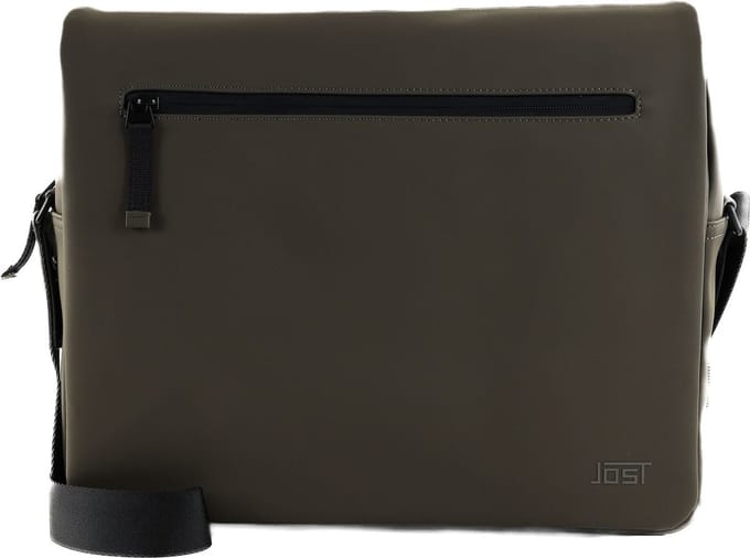 JOST Schoudertas Laptoptas met laptopvak Hamar Shoulderbag Olive Olijfgroen