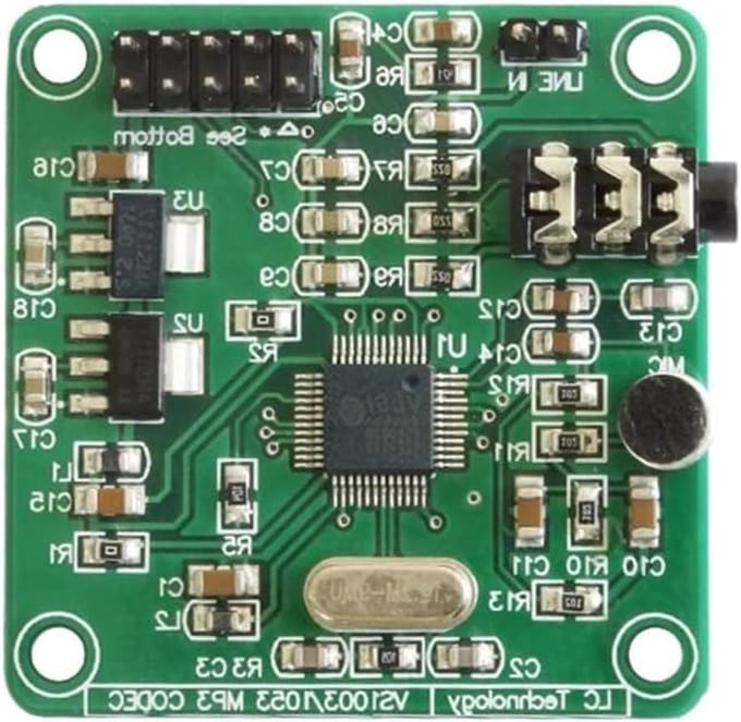 Audio Decoder Module - MP3 Module - Muziek Afspelen - Geïntegreerde Microfoon - FR-4 Glasvezel - Groen