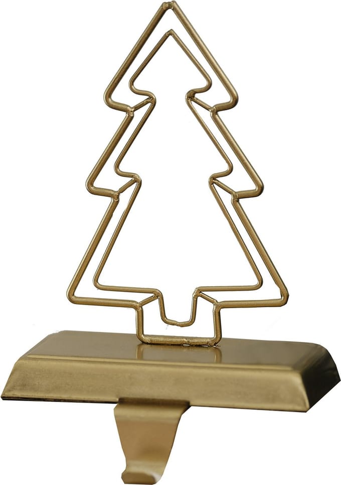 Gold Metal Tree Stocking Holder