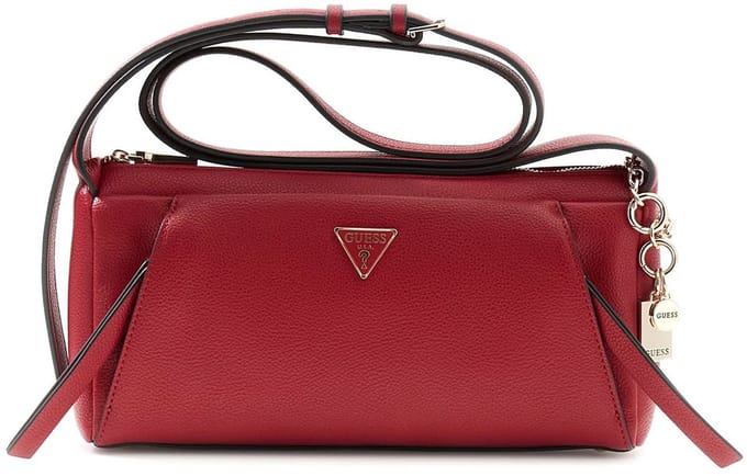 GUESS schoudertas Devon Mini Crossbody Dark Cherry donkerrood