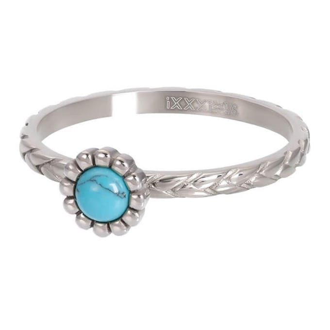 iXXXi invulring Inspired Turquoise R05904 Goud, Zilver, Rosé (2MM)