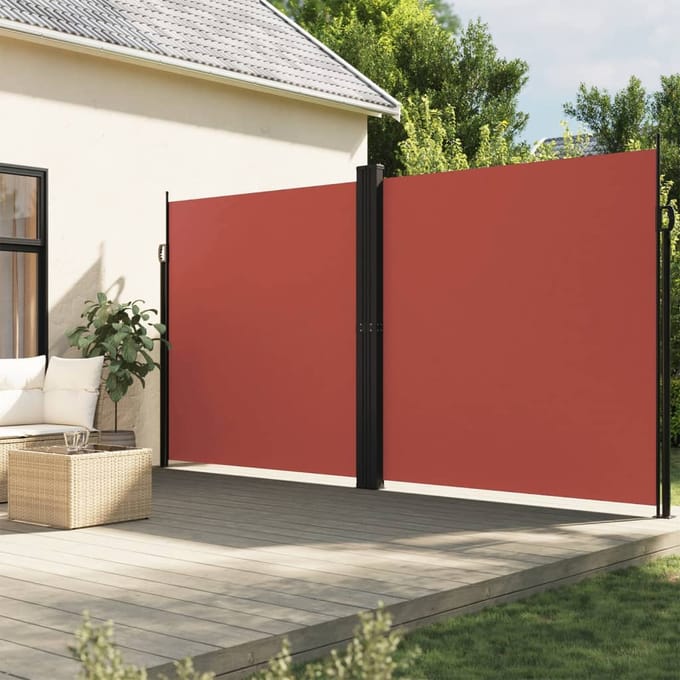 vidaXL - Windscherm - uittrekbaar - 200x1000 - cm - terracottakleurig