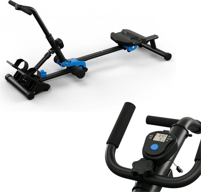 CLVP® Roeitrainer Inklapbaar - Hometrainer - Roeimachine Fitness - Zwart