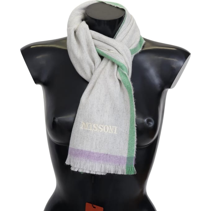 Missoni Mannen Beige 100% Kasjmier Unisex Wrap Sjaal